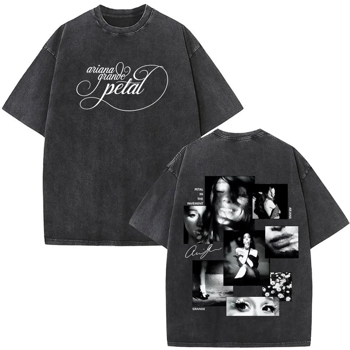 Ariana Grande Album Petal 2026 Print Vintage Washed Tees Men Women Fashion T-Shirt Short-sleeved Loose Cotton Oversized T-shirts