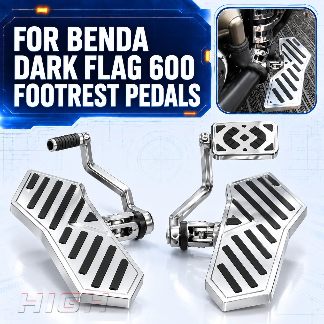 FIT FOR BENDA DARK FLAG 500 500 darkflag Enlarged, widened, and lengthened comfortable footrest