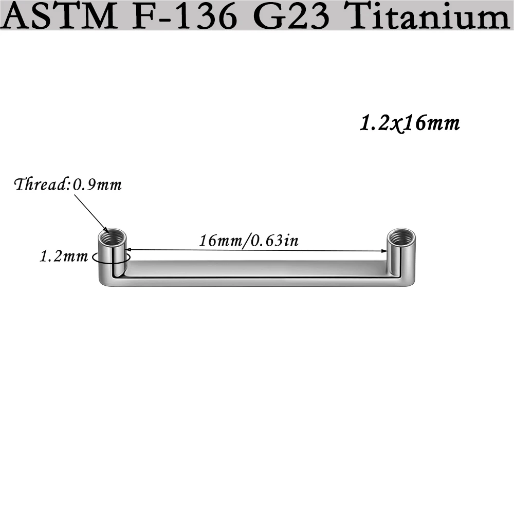 G23 Titanium Surface Piercing Double Threaded Dermal Anchor