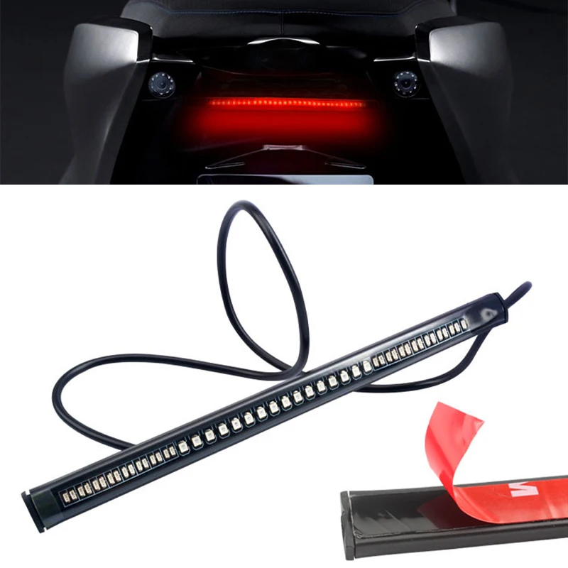 LED Motorcycle Tail Light Strip Brake Turn Signal Auxiliary Driving Lamp Universal Motorbike Scooter Multifunction Running Light