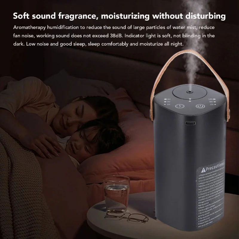 Macchina per aromaterapia con diffusore di fragranze per auto portatile silenzioso in alluminio con diffusore di oli essenziali senza acqua con timer per la camera da letto