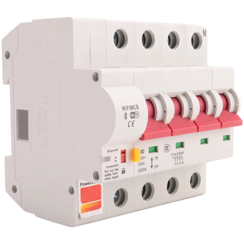 

1 Piece Smart Circuit Breaker Tuya Smart Circuit Breake Automatic Switch Overload Short Circuit Protection (4P)