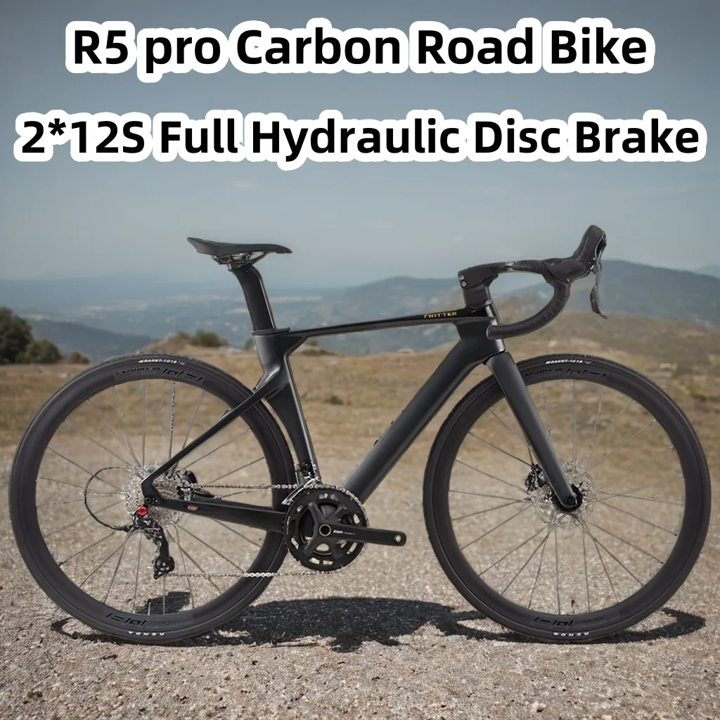 

R5Pro шоссейный велосипед из углеродного волокна, карбоновая рама, гидравлический тормоз с карбоновыми шинами, 700C, конкурентоспособный велосипед/24 скорости, вес: 9,2 кг, Bicicleta