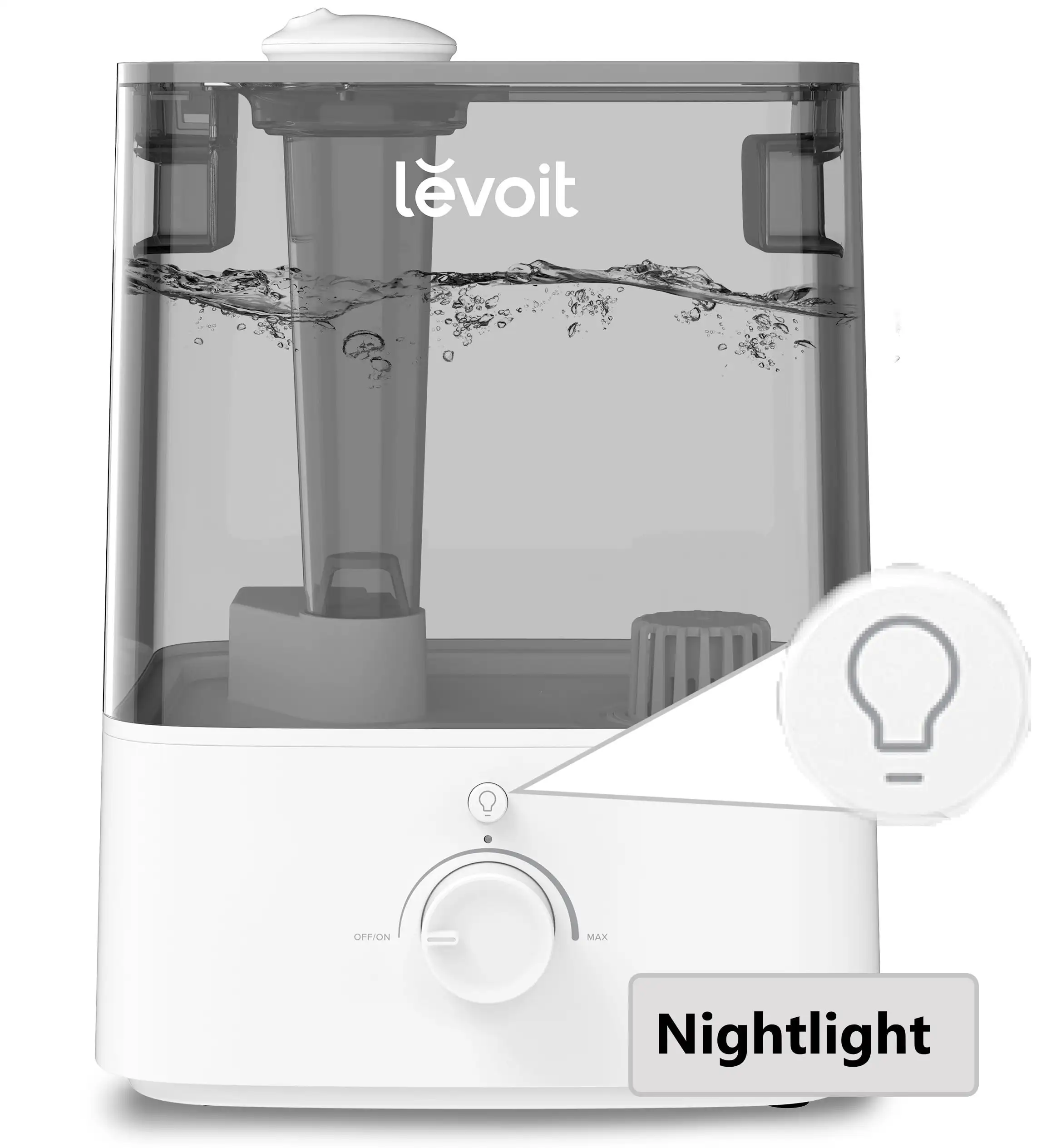 

Levoit Indoor Cool Mist Humidifier, Large Indoor Top Fill Vaporizer with Night Light, 6 Liter