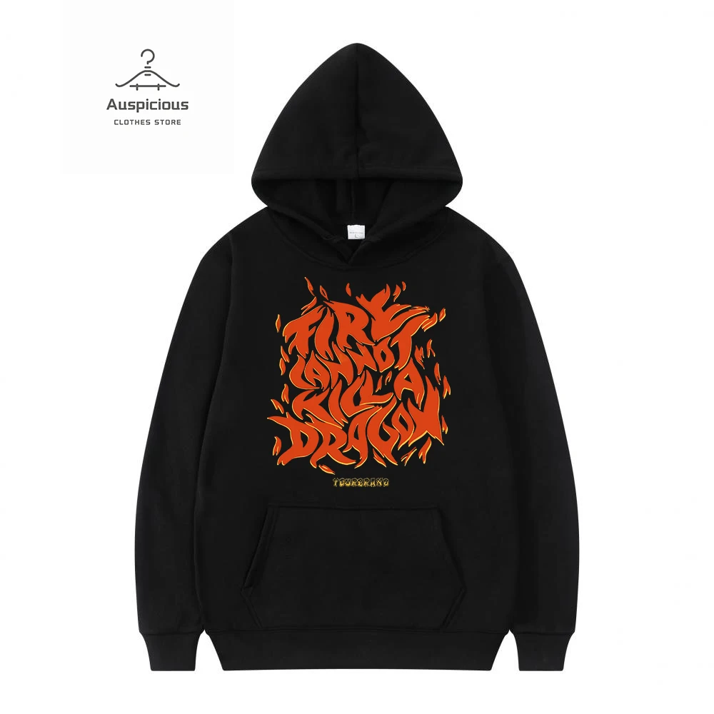 

New 2024 Original Hoodie Hip Hop Pullover Trend Flame Alphabet Sweatshirt Official-Website