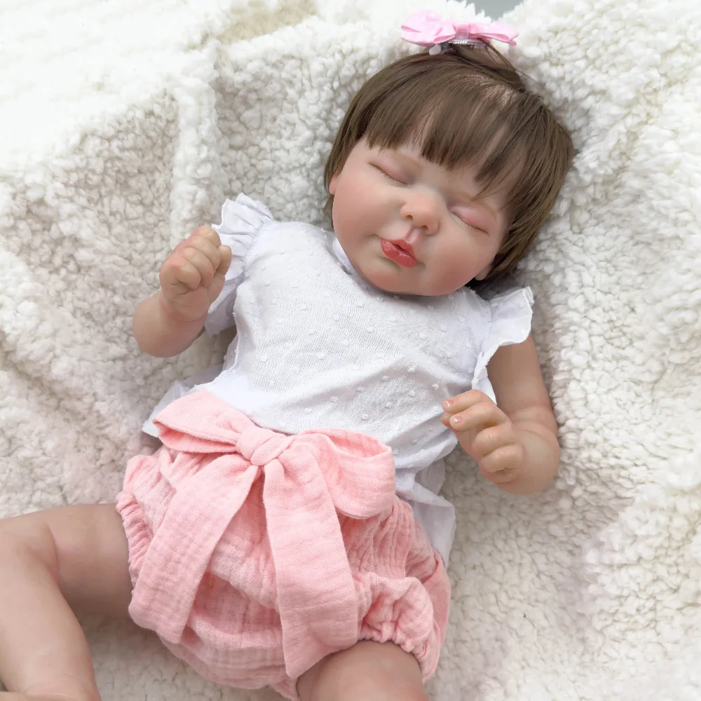 20inch Reborn Baby Doll Vito with Hand Root Hair Realistic Newborn Dolls 3D Painted Skin Tone Visible Veins Collectible Art Doll