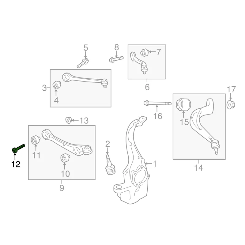 M12X92mm Lower Control Arm Mount Bolt WHT001949 Ingot Beam Screw FOR AUDi A5 A6 A8 Q3 Q5 VW PHIDEON WHT 001 949