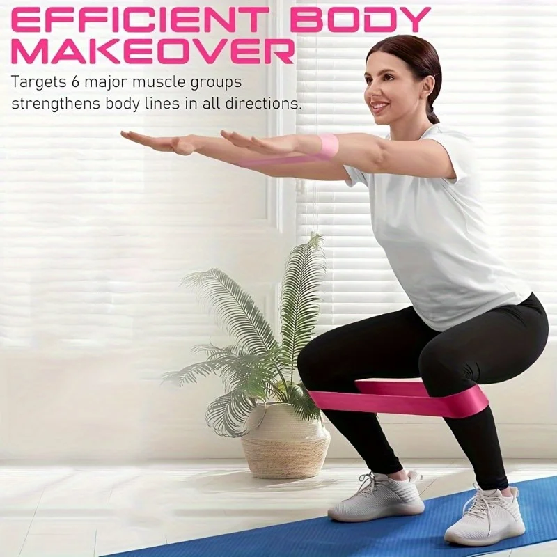 3 Pcs Lightweight TPE Resistance Bands, Non‑Slip Stretch Exercise Bands for Yoga Pilates Dance Flexibility Training, Home Fitnes
