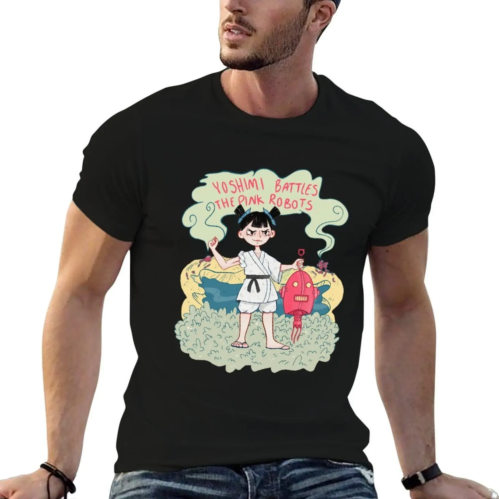 The Flaming Lips 'Yoshimi Battles The Pink Robots' Art T-Shirt customs design your own anime stuff Men's t-shirts