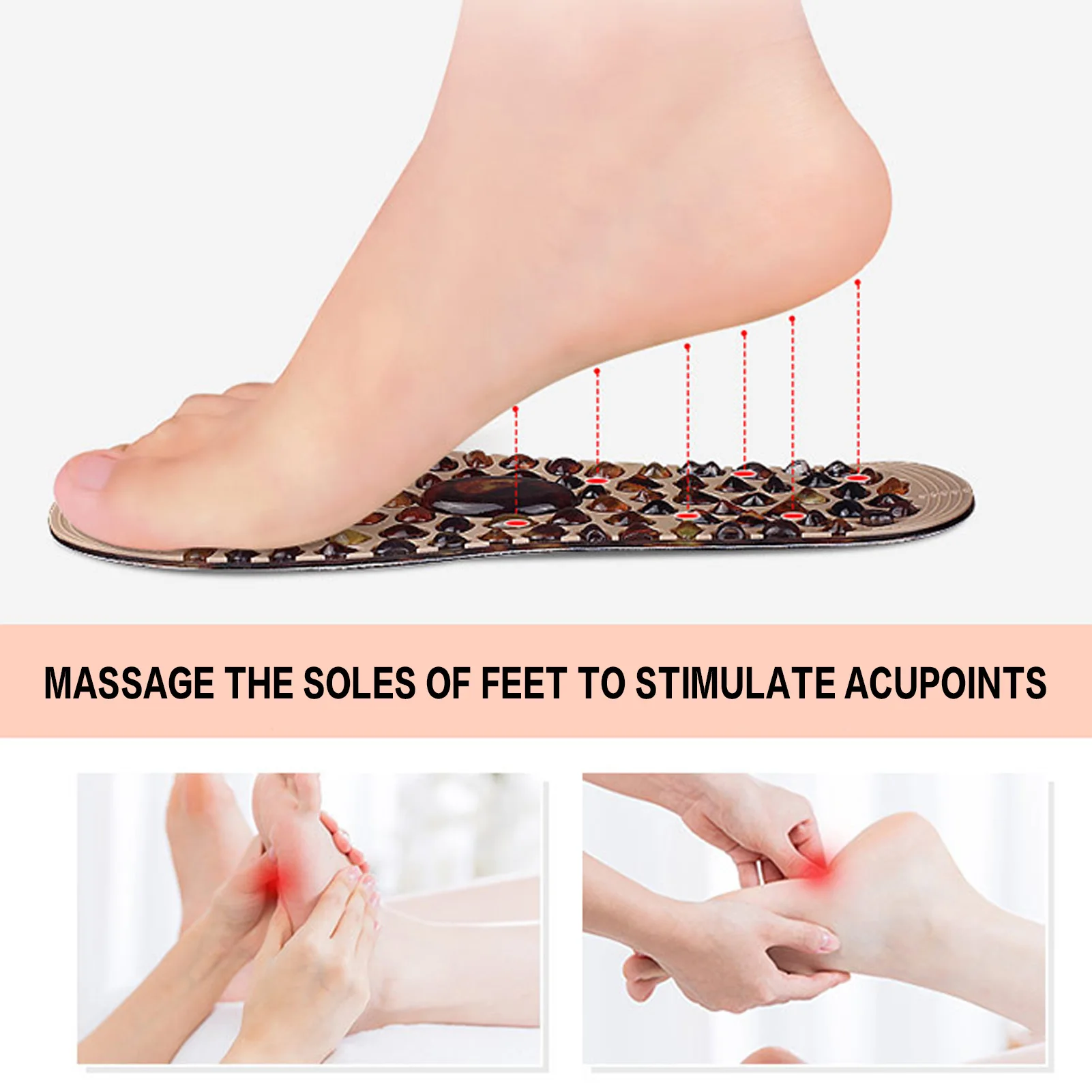 Reflexology Foot Decompression Insole Reflexology Pain Relief Shoe Insoles for Middle-Aged and Elderly