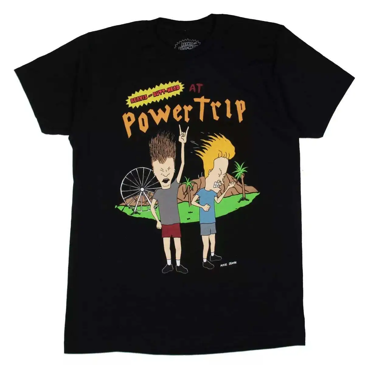 

Beavis And Butthead Power Trip Rock Festival T-Shirt Black ALL Size Shirt T237