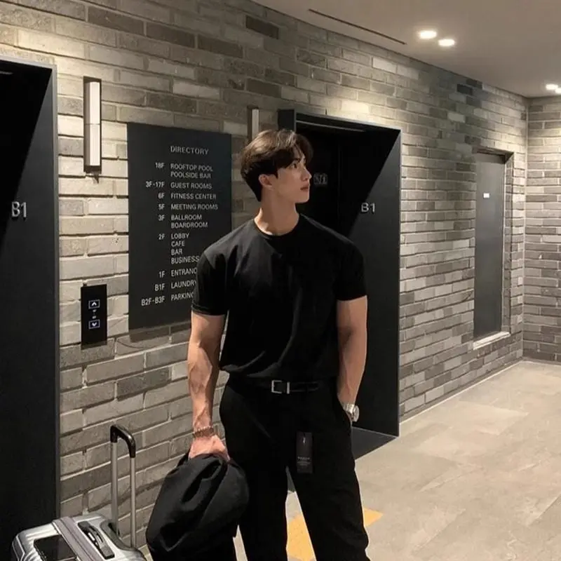 

Мужская летняя хлопковая футболка Bla ort Sve для фитнеса, повседневная, свободного кроя, с круглым вырезом, для подчеркивания мускулатуры