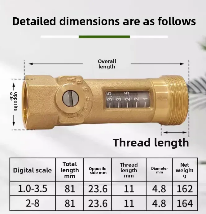 DN20 G3 4 Brass Double Female Thread Flow Meter Solar Regulator For Valve For Water Heating CNC Machining Precision Instrument