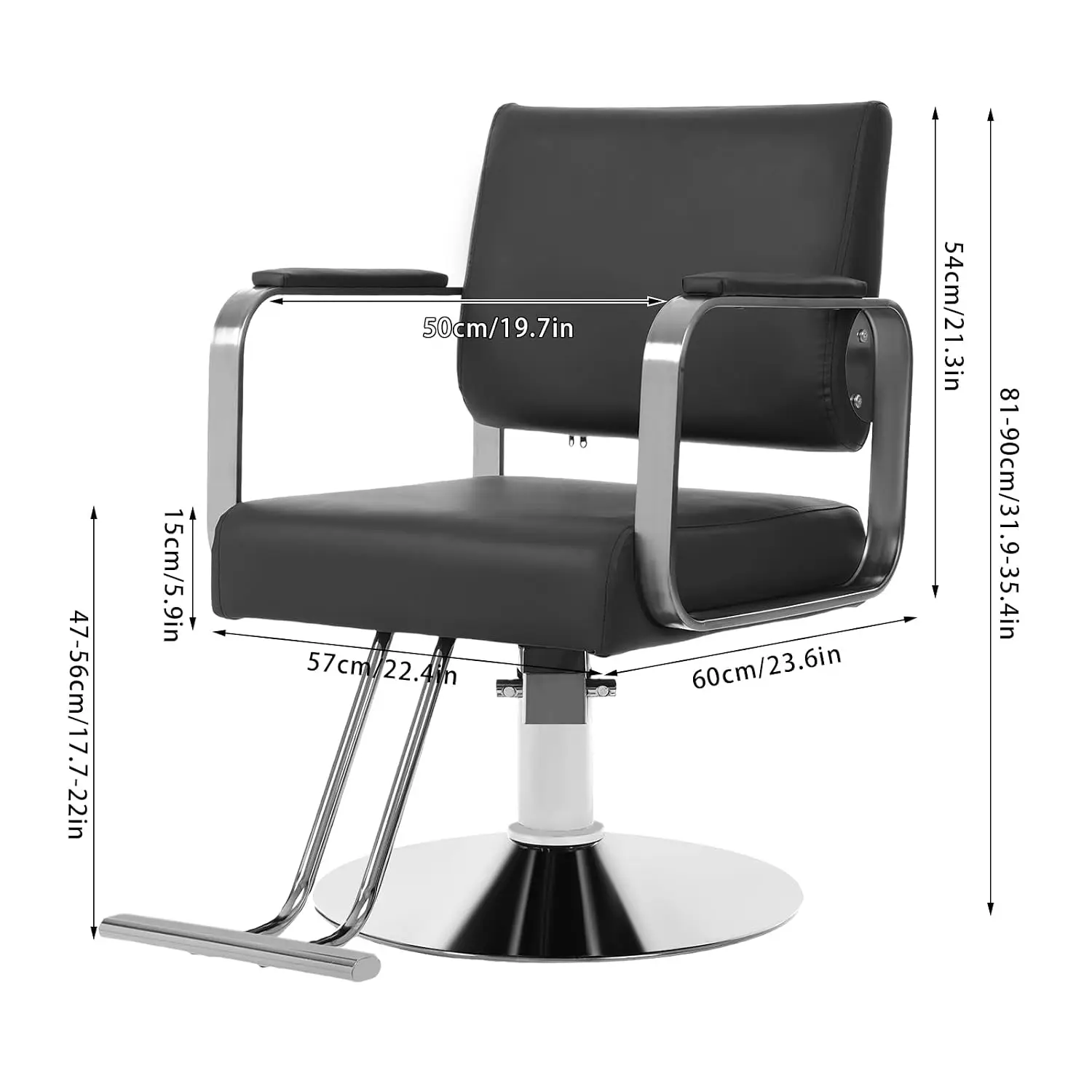 Salon Barber Chair for Hair Stylist, Hydraulic Reclining Styling Chair, Heavy Duty Tattoo Shampoo Equipment, Customized - view 2