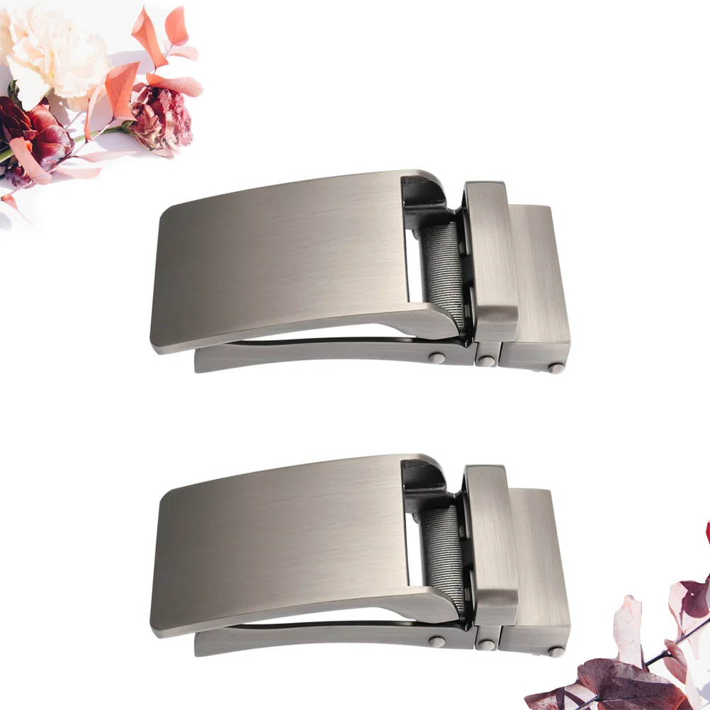 2 قطعة مشبك بسقاطة من سبيكة للرجال حزام أوتوماتيكي بديل فضي قابل للتعديل ملابس عمل إكسسوارات حزام رجالي #2