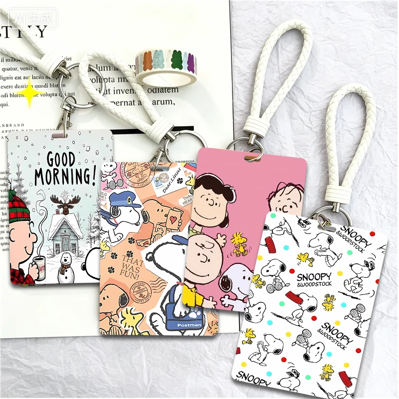 

Snoopy Keychain Card Cartoon anime Keyring Car Key Backpack Acrylic Pendent Decoration Accessories Fans Charm Birthday Gifts