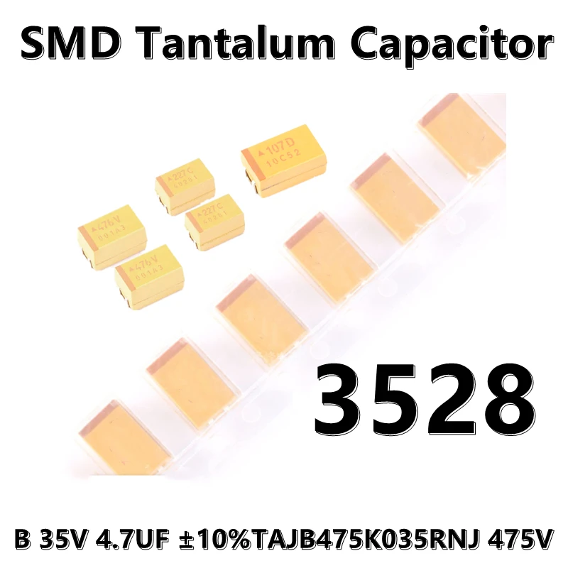 (5pcs) 3528 (Type B) 35V 4.7UF ±10% TAJB475K035RNJ 475V 1210 SMD tantalum capacitor