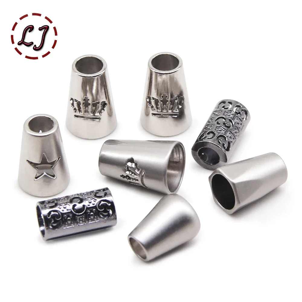 10 Uds. Tapón de extremo de Metal de alta calidad, extremos de cuerda, cerraduras, Clips de cordón, sujetador para mochila, cordones de ropa, accesorio DIY