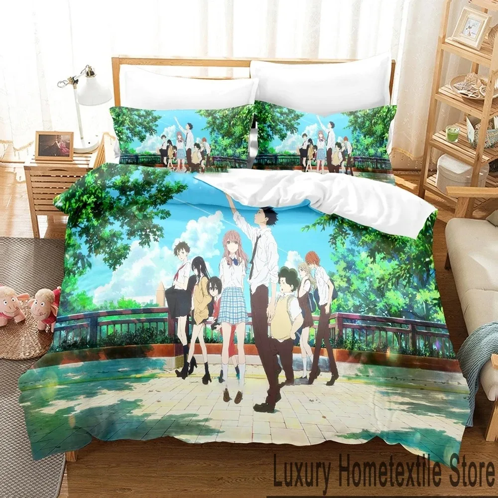 

3D Print Anime A Silent Voice Bedding Set Boys Girls Twin Queen King Size Duvet Cover Pillowcase Bed boys Adult