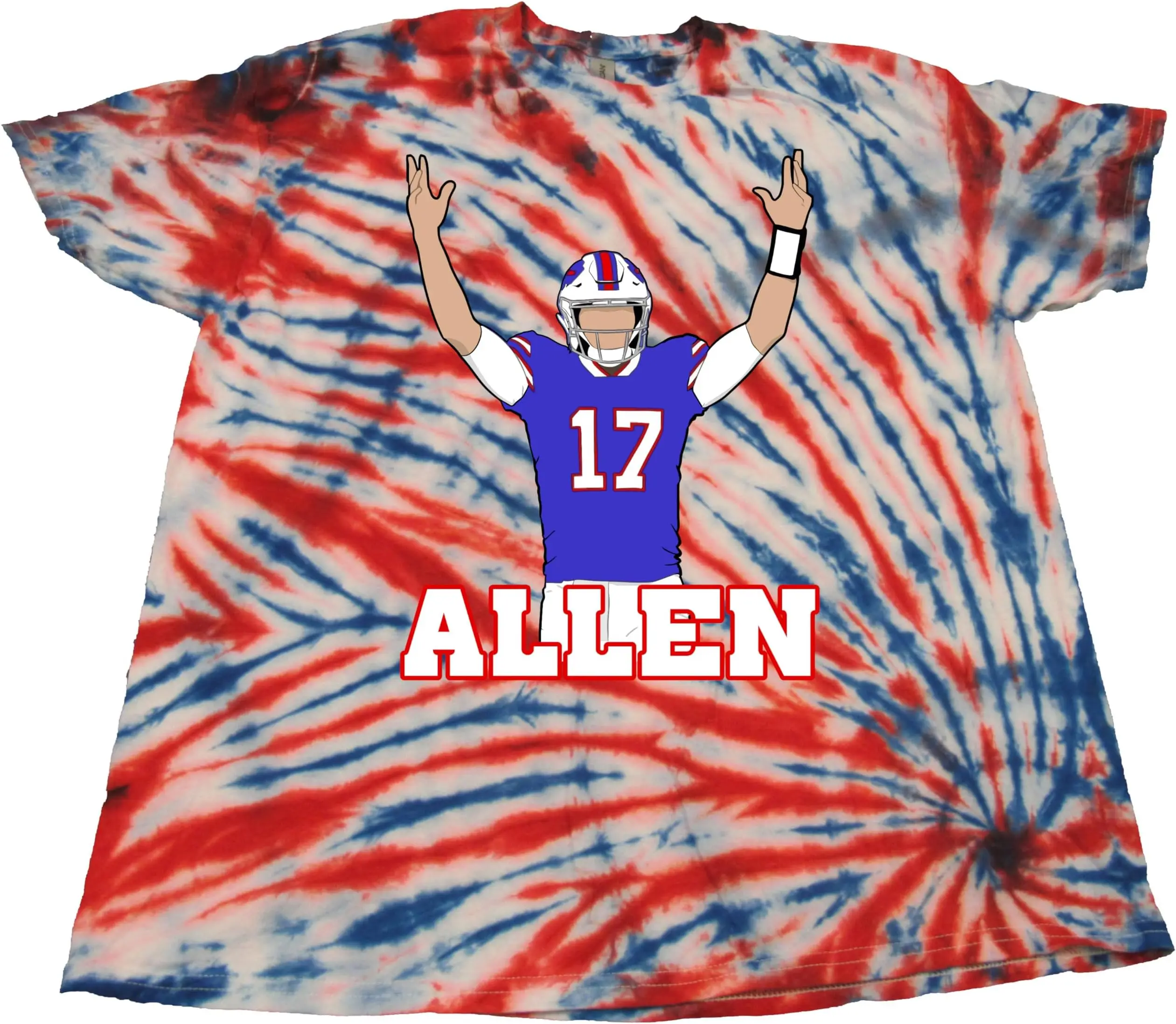 Tie Dye Buffalo Allen Touchdown  Tees High Quality 100%Cotton Short Sleeve