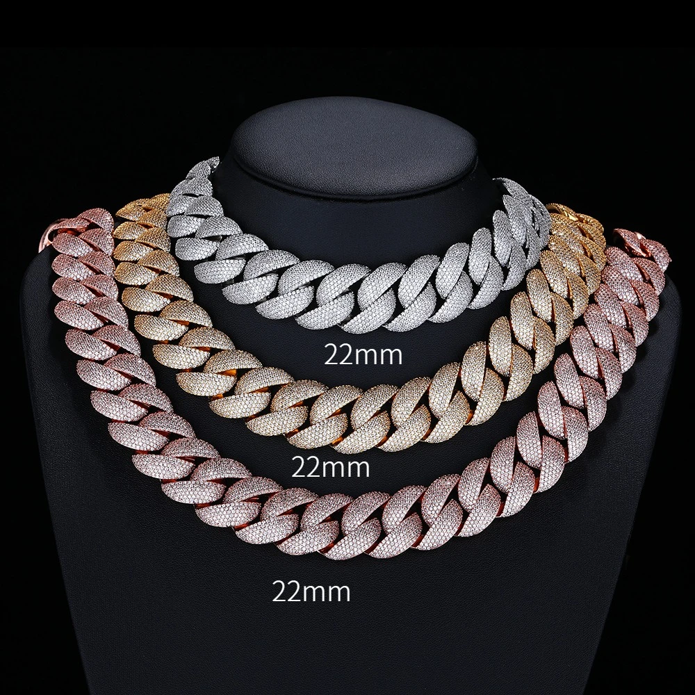 

Ожерелье в стиле хип-хоп, браслет Iced Out, кубинская цепочка, высококачественная для мужчин, 22 мм, пузырь, полный бриллиант, ювелирные изделия с цирконием, рэпер, индивидуальный подарок