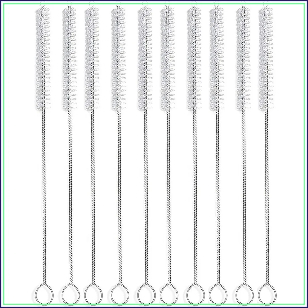 

12" Extra Long Straw Brushes (10 Pack) - Flexible Nylon Cleaner for Tumbler, Pet Fountain & Pipes