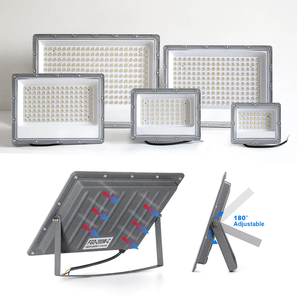 Outdoor LED Floodlight Large-area Lighting LED Spotlight Work Light AC 220V 240V Garden LED Lamp Cold White Flood light IP66 Wat