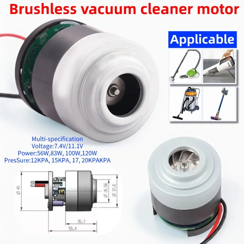 

Бесщеточный микродвигатель постоянного тока типа 45, вентилятор для электроинструмента с высоким крутящим моментом 7,4 В/11,1 В, аксессуары для ручного/автомобильного вакуумного двигателя