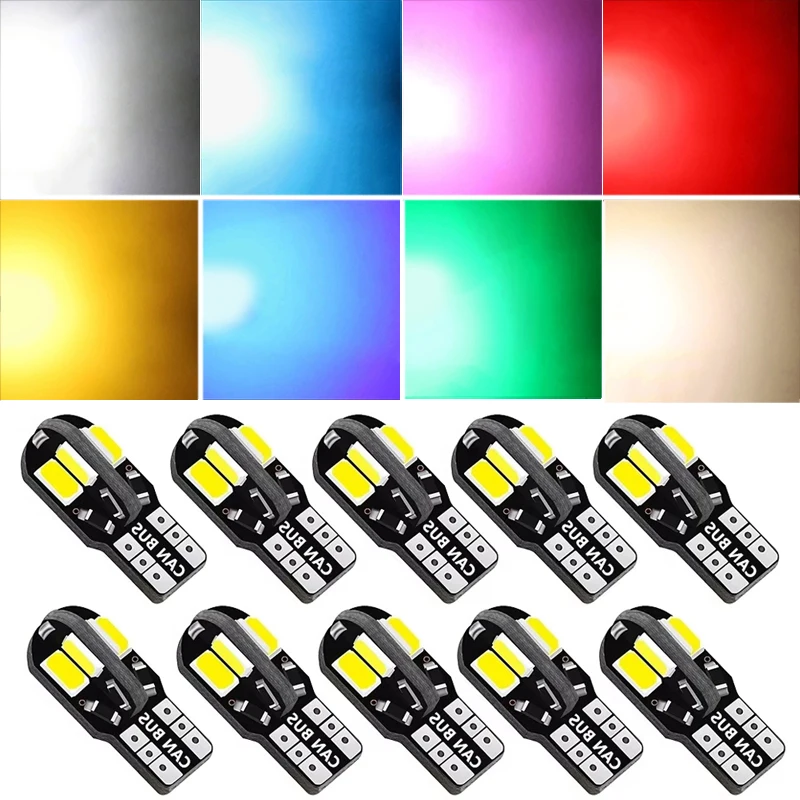 

T10 W5W Led Canbus No Error Car Interior Side Light 5W5 12V 5W Auto License Plate Lamp Bulb Dome Read Light White Blue Red Amber