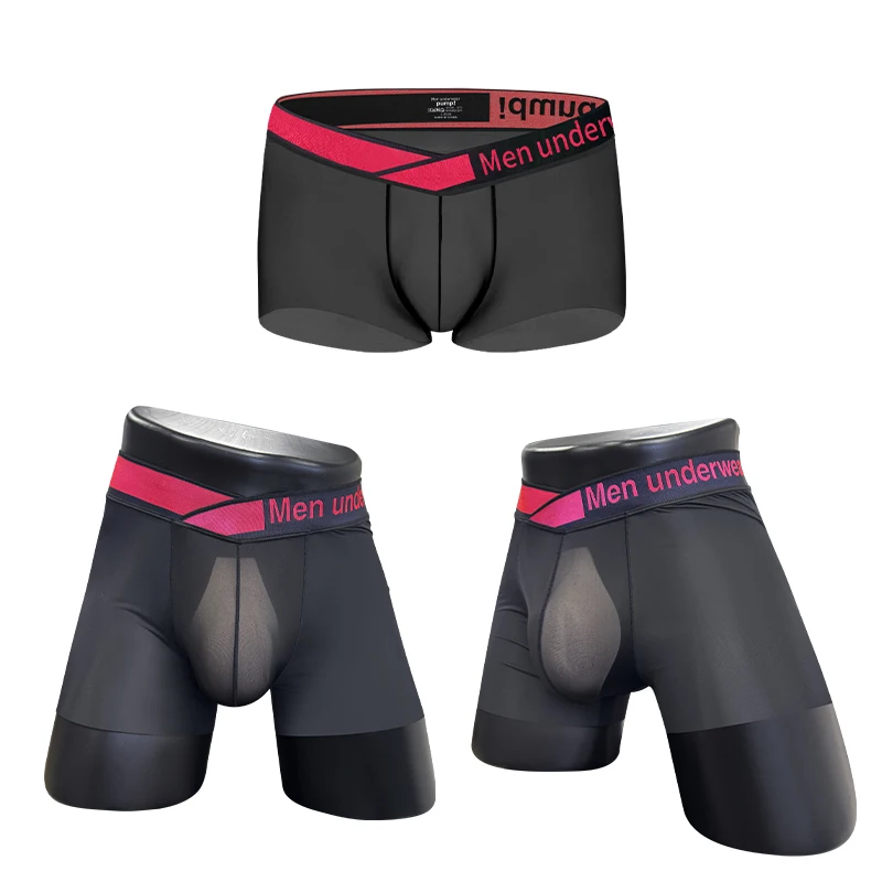 Men's Transparent Panties Mesh Gifts for Men Summer Boxers Man Men's Boxer Briefs Ice Silk Underwear Man Lingeries Sexy Hot Male