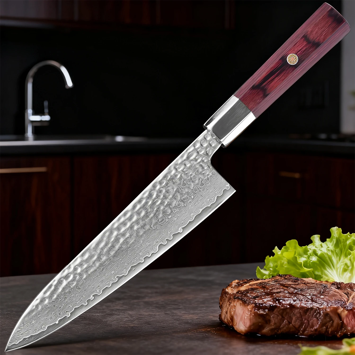 67 Layer Damascus Steel Chef Knife Meat Utility Knife Cleaver Knife Fruit Vegetable Cutting Knife Cooking Knife Kitchen Stuff