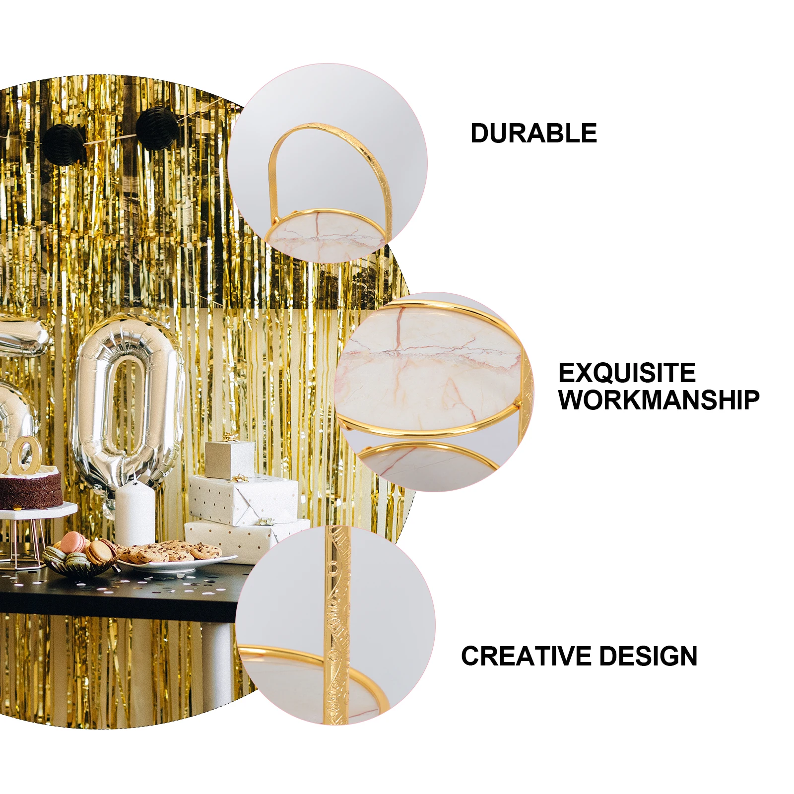 

1pcs Three-Layer Cake Stand Iron Round Dessert Display Rack For Wedding Party Fruit Cupcake Tray Serving Platter