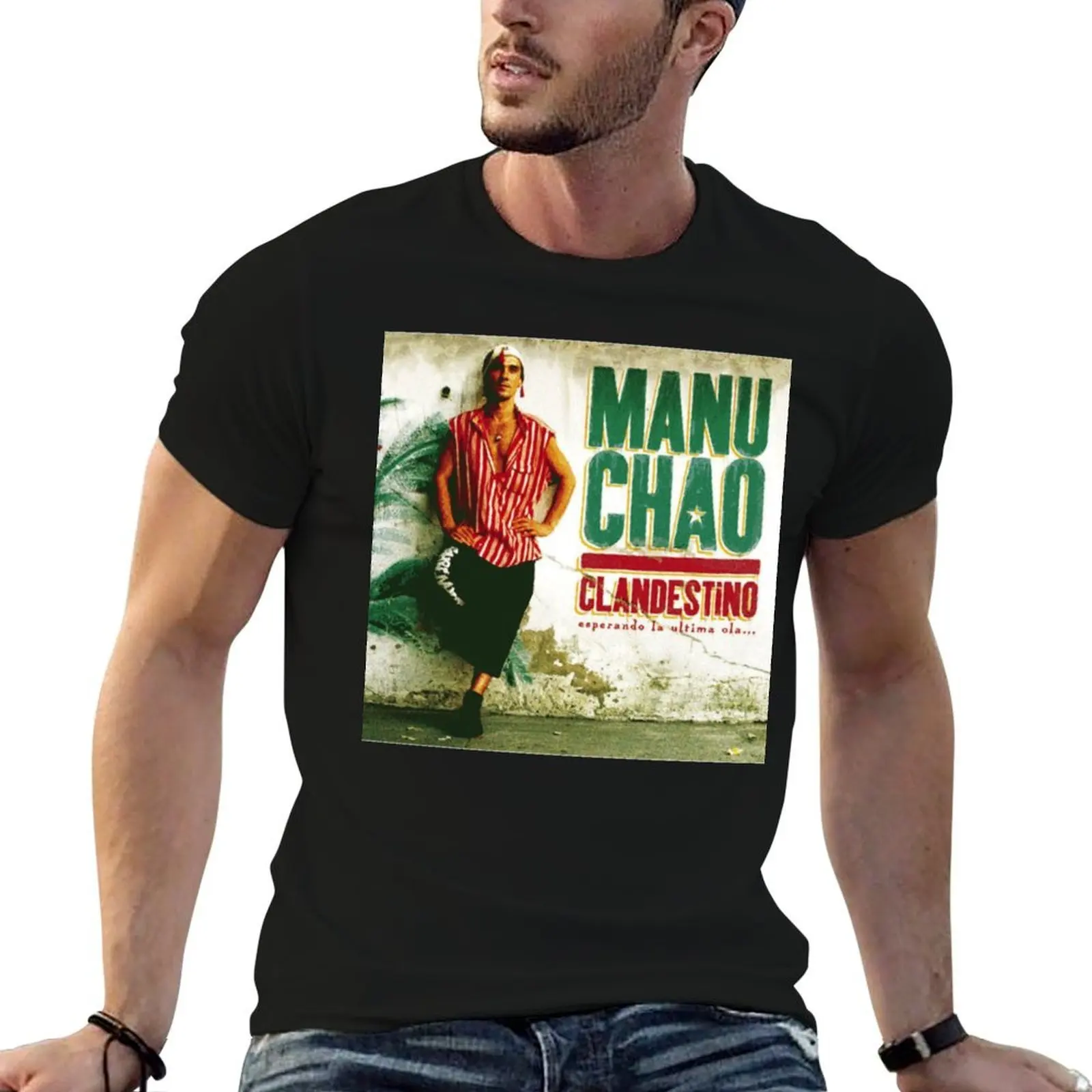 

Manu Chao, Clandestino T-Shirt man t shirt cotton high quality t shirt man plain t shirts for man graphic tees T-Shirt