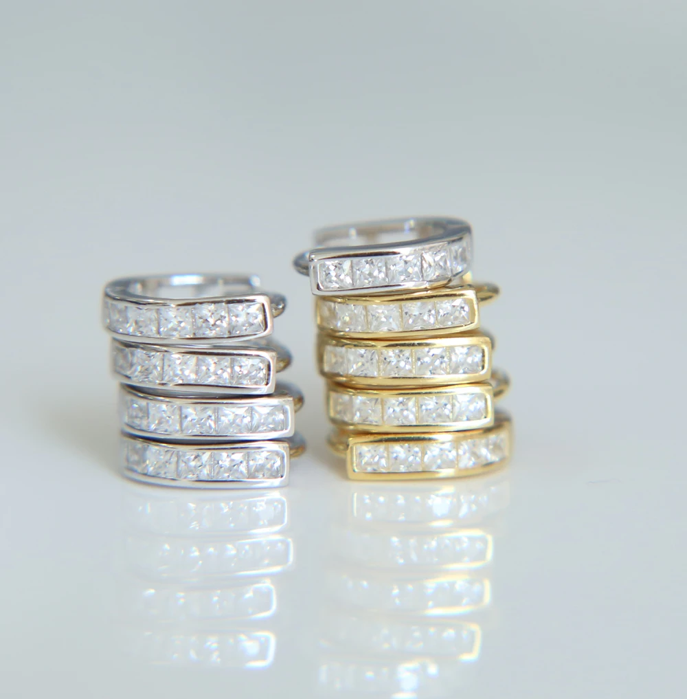

Authentic Genuine stamp 925 sterling silver circle clip on fashion 925 silver earring best girlfriend gift