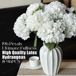 8-96PCS Artificial Hydrangea Bulk 21inch Real Touch Hydrangea Artificial Flowers for Wedding Party Living Room Table Decoration