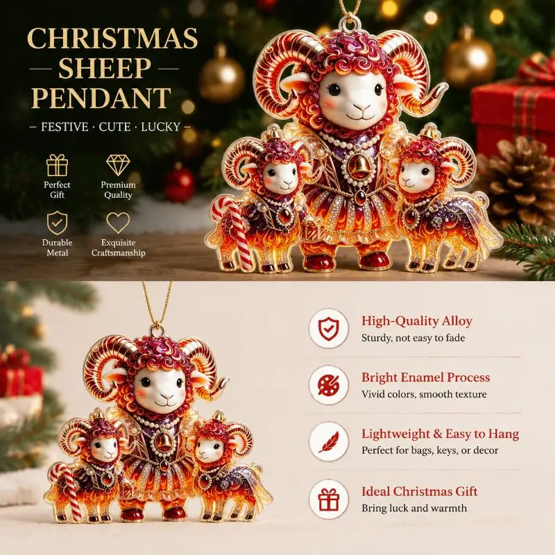 Acrylic Chinese Zodiac Goat Hanging Ornament Auspicious Red Gold For Spring Festival New Year Home Decor