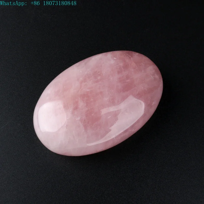 Wholesale Natural mineral specimen Flashy Rose Quartz Pebble Palm Stone For healing