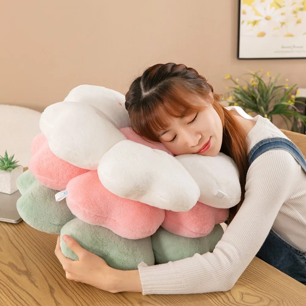 Kids Toy Plush Cherry Blossom Pillow Soft Thickened Chair Cushion Flower Shaped Easy Rebound Sofa Decor Cushion Bedroom
