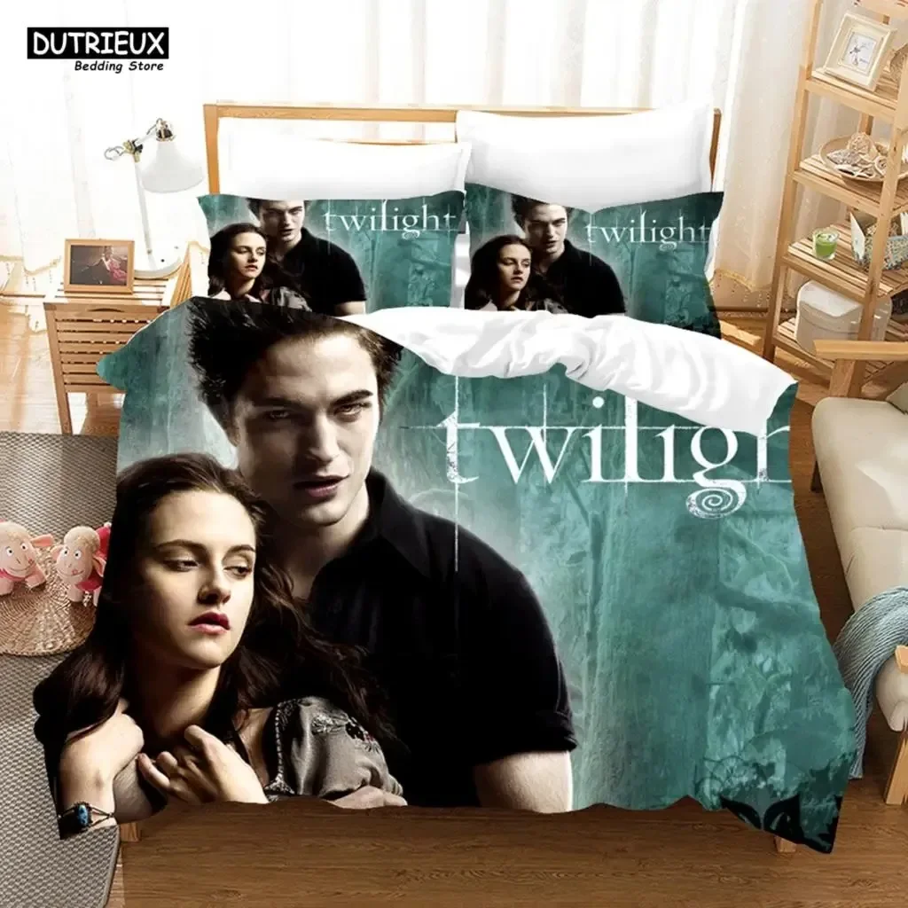 Twilight Series Duvet Cover Set And Pillowcases Vampire Hot Movies Single King Fashion 3D Bedding Set For Adults Bed Linen