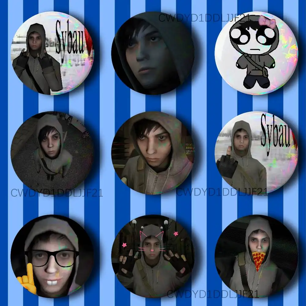 

C-Cry Of Fear Simon Button Pins Tinplate Brooches Cartoon Creative Badge for Backpack Clothes Decor