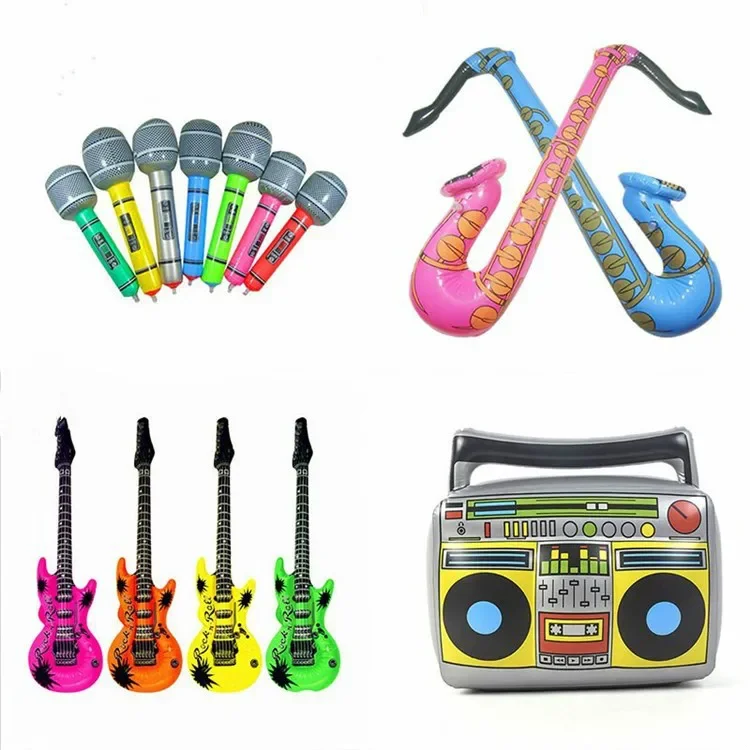

5PCS/set Children's Inflatable Instrument Toy PVC Inflatable Guitar Stag Prop MicrophoneToys