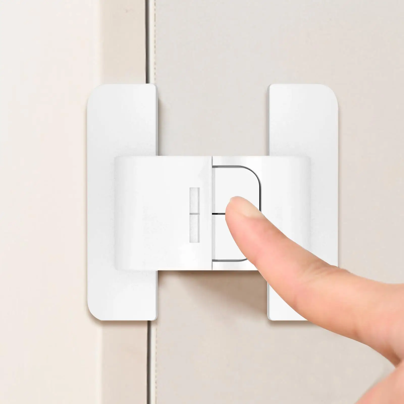 Fridge Door Lock Refrigerator Door Fixed Buckle Punch-free Self-Adhesive Fridge Door Closer Anti-open Buckle for Kitchen