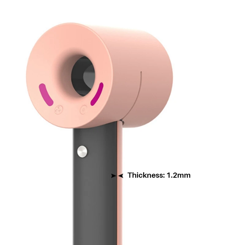 أفضل غطاء لمجفف الشعر لهاتف دايسون جل السيليكون الناعم، غطاء جلدي واقٍ مقاوم للغبار لمجفف الشعر - أسود