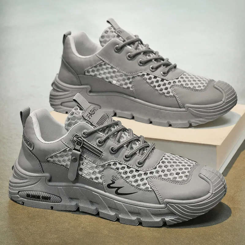 Men's Shoes New Fashion Breathable Non-slip Wear-resistant Outdoor Casual Hollow Mesh Shoes for Daily Wear