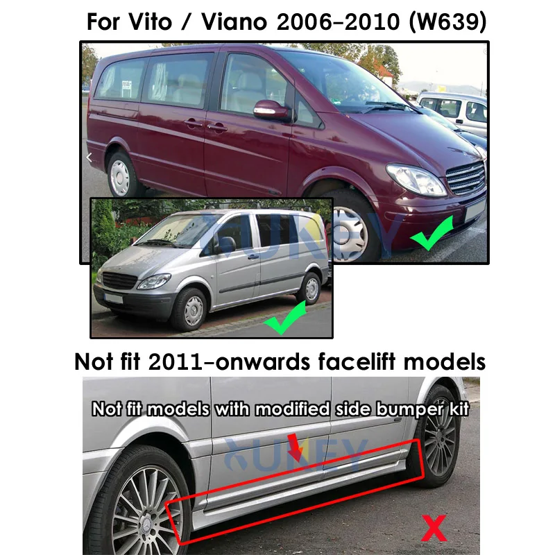Mudflap for Mercedes Benz Vito Viano V Class 2006~2019 W639 639 W447 447 Fender Mud Guard Splash Flap Mudguards Accessories 2011