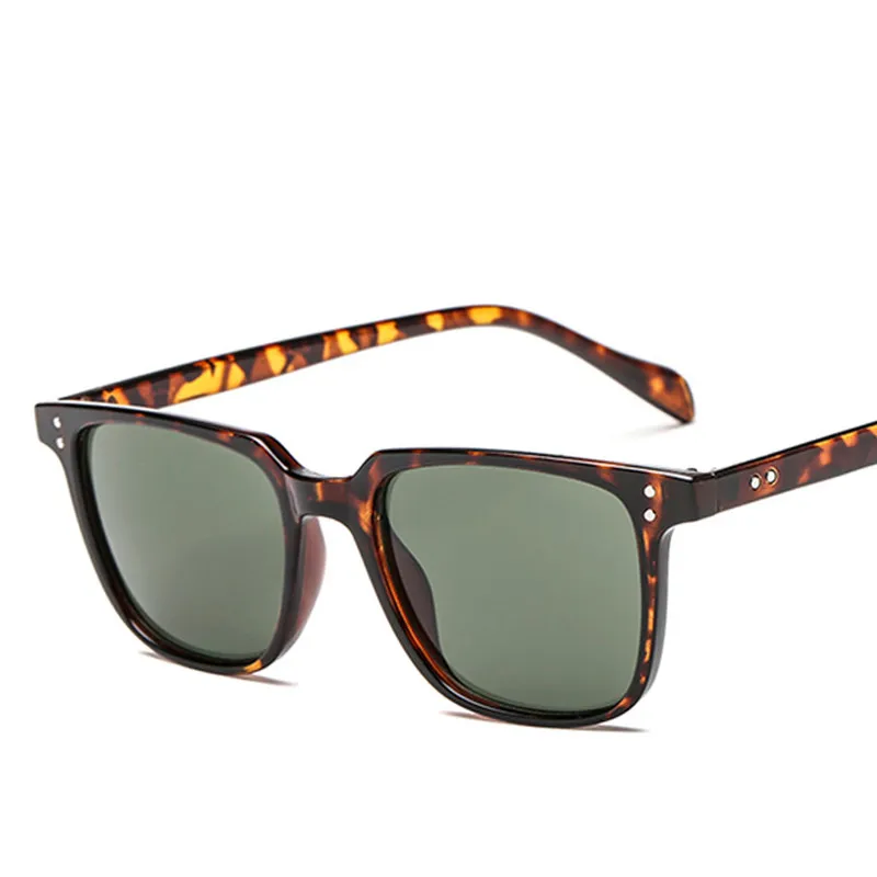 ZXWLYXGX-gafas de sol con diseño de marca para hombre, Estilo Vintage masculinas de lentes de sol, con montura cuadrada, espejo, UV400