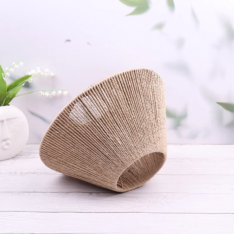 Straw Woven Lampshade Hanging Lamp Cover Rustic Lamp Shade For Home Hotel Restaurant Braided Vintage Lampshade