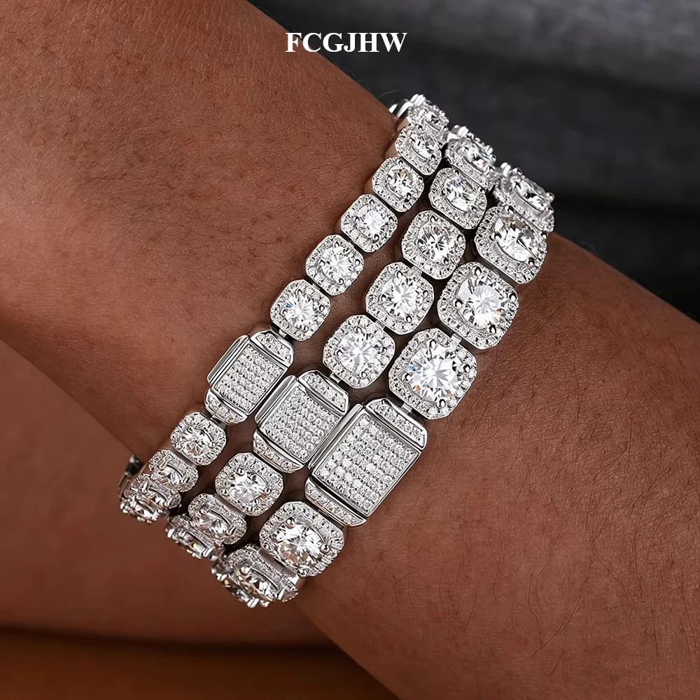 FCGJHW Luxury Moissanite Bracelets S925 Silver GRA Certified Lab Diamonds Hand Chain for Women Men Wedding Jewelry Gifts 2026