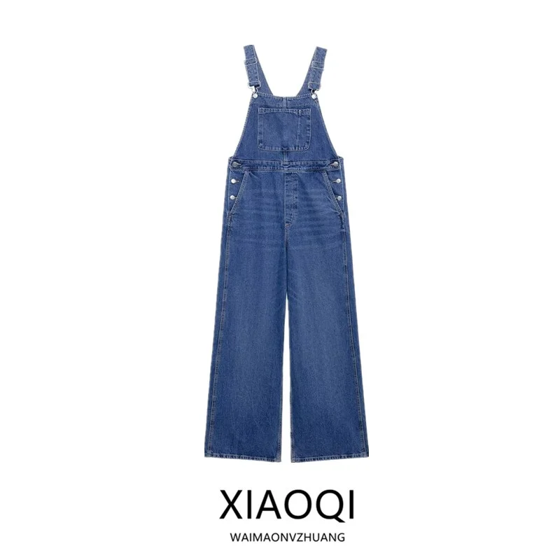 

Весна 2025: Женский повседневный универсальный джинсовый комбинезон-брюки с высокой талией, модный комплект-трансформер