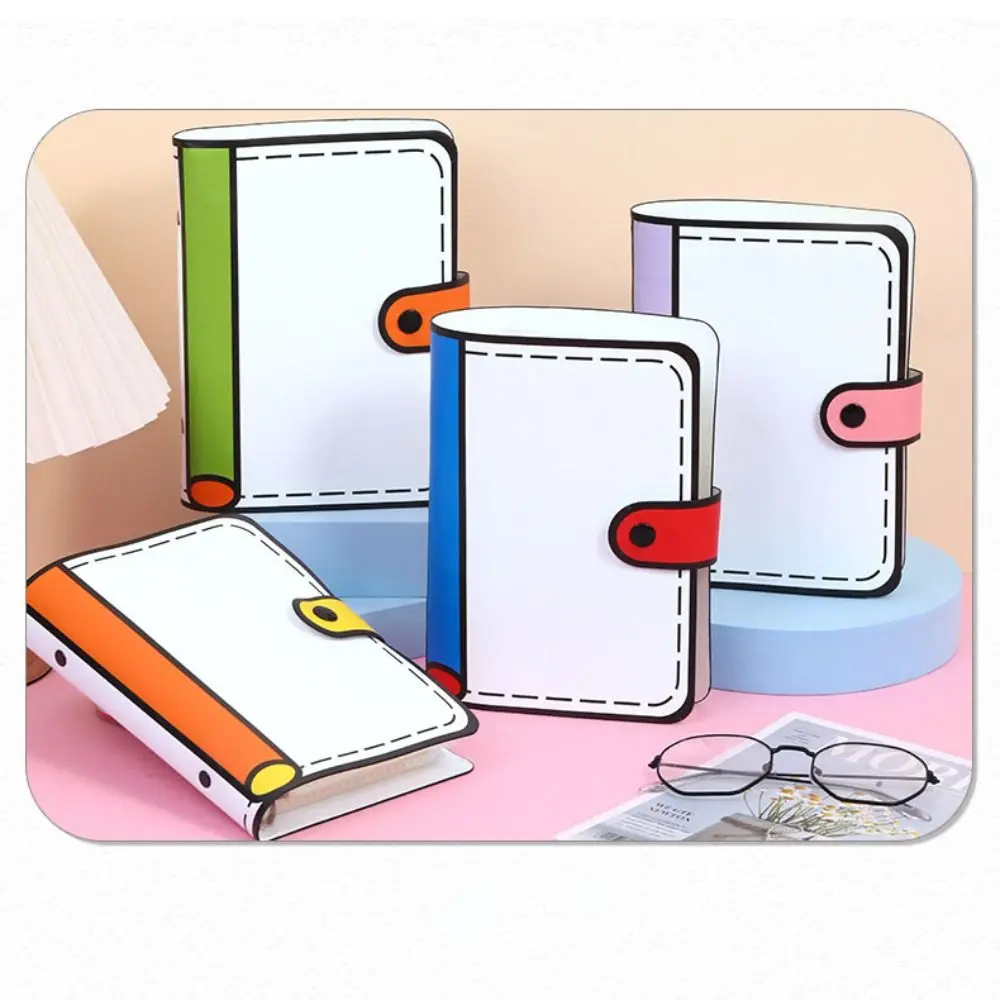 Fashion A6 PU Leather Notebook Patchwork Notepad Accounting Book 6-hole 100Sheets Loose Leaf Notebook Stationery